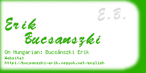 erik bucsanszki business card